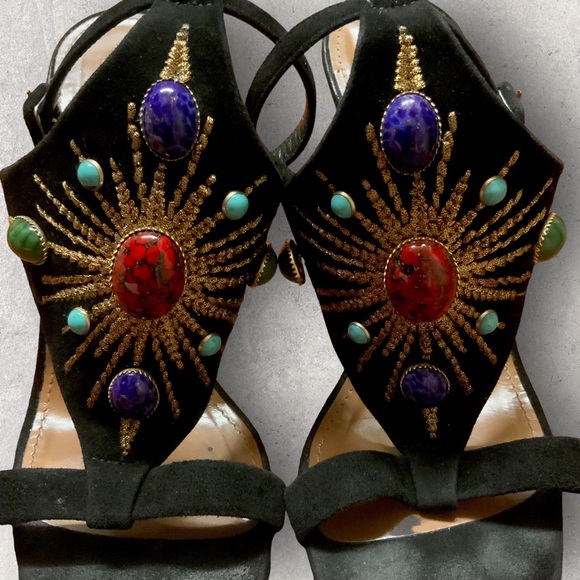 AQUAZZURA Desert Sun High Heel Sz 9/39 Suede Sandals - Picture 5 of 8